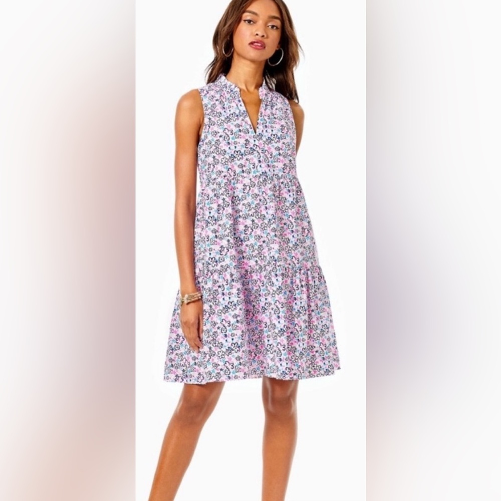 Lilly Pulitzer Novella Dress Multi Fun Sun Repeat Ditsy Small